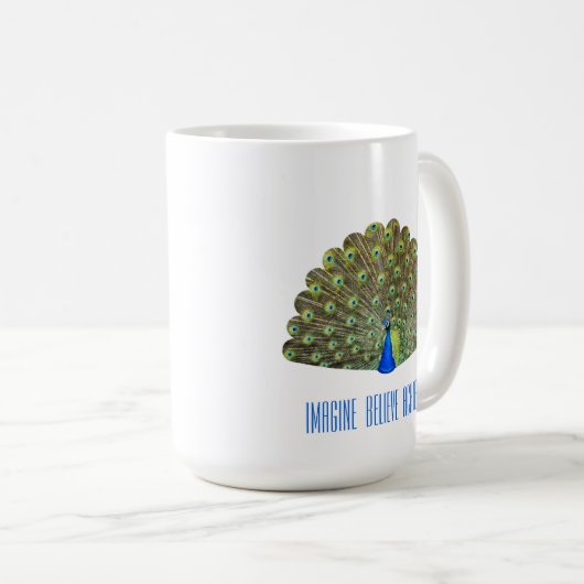 Mug Beau Peacock Oiseau Bleu (Devant droit)