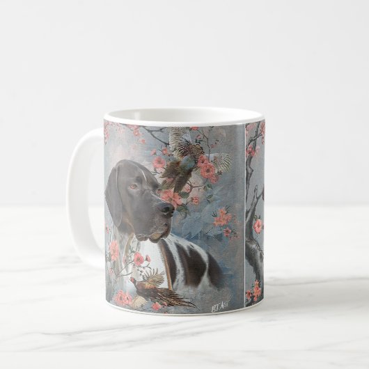 Mug Beau pointeur avec faisans (Devant gauche)