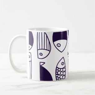 Mug Beau poisson. Enfants arrière - plans. Motif sans