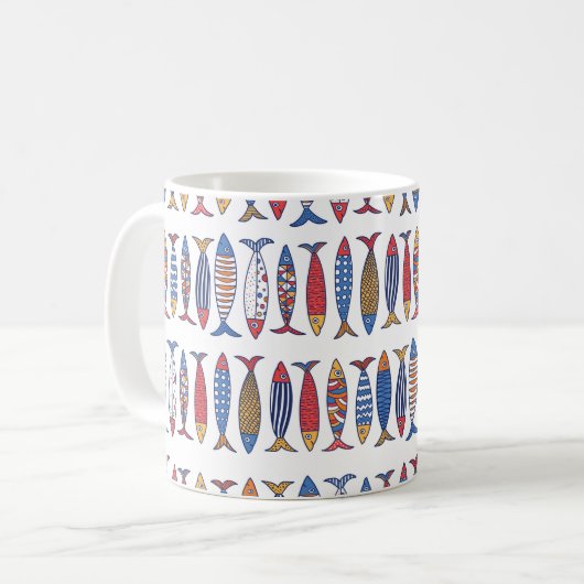 Mug Beau poisson. Enfants arrière - plans. Motif sans (Devant gauche)