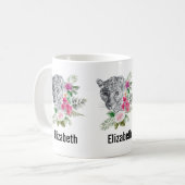 Mug Beau portrait de tête de léopard en aquarelle (Devant gauche)