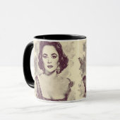 Mug Beau portrait d'Elizabeth Taylor dessin (Devant gauche)