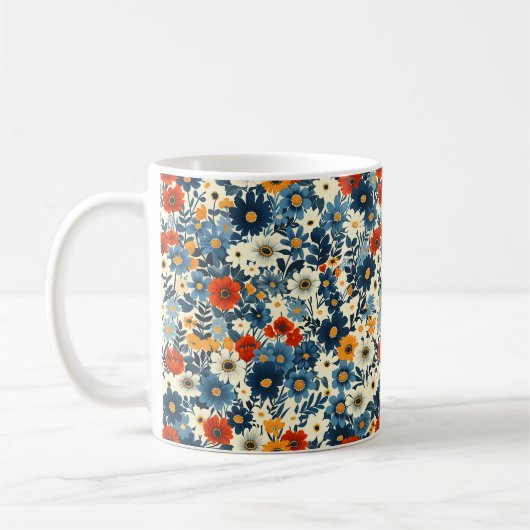 Mug Beau Printemps coloré Fille Fleur sauvage (Gauche)