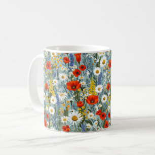 Mug Beau Printemps coloré Fille Fleur sauvage