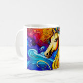 Mug Beau Rainbow Horse Portrait (Devant gauche)