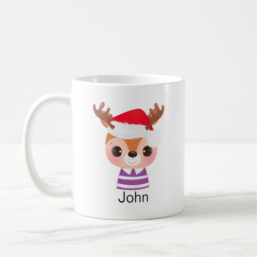 Mug Beau Reindeer Noël Animal d'hiver (Gauche)