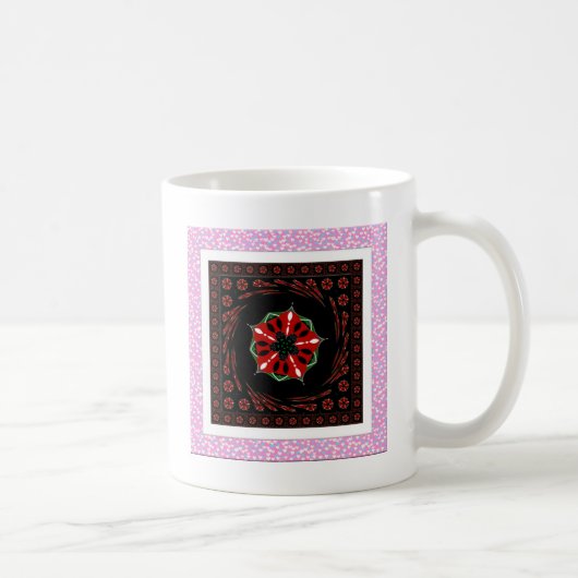 Mug Beau rose Bleu Blanc Coeurs d'amour Design (Droite)