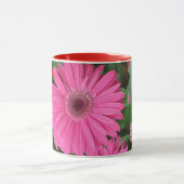 MUG BEAU ROSE ROUGE GERBERA FLEURS FLORALES ET NOM (Centre)