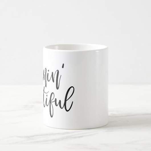Mug Beau script manuscrit noir de Mornin (Centre)