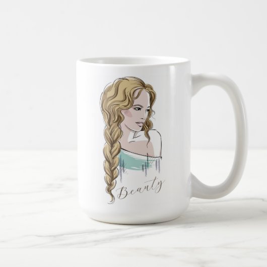 Mug Beau Sketch de fille (Droite)