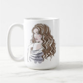 Mug Beau Sketch de fille (Gauche)