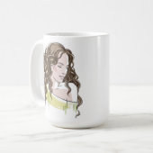 Mug Beau Sketch de fille (Devant gauche)
