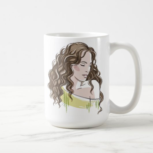 Mug Beau Sketch de fille (Droite)