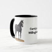 Mug Beau Stallion Cheval du Quartier Noir (Devant gauche)