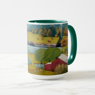Mug Beau Vignoble en jaune bleu rouge vert