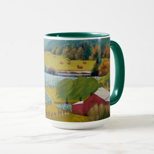 Mug Beau Vignoble en jaune bleu rouge vert (Devant droit)