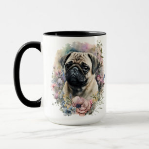 MUG BEAU WATERCOLOR TAN CARLIN CHIEN FACE