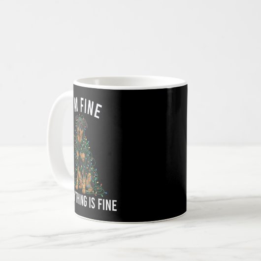 Mug Beauceron Christmas I'm Fine Everything Is Fine  (Devant gauche)