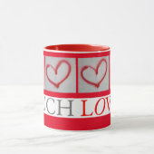 Mug BEAUCOUP AIMÉ - Coeur d'amour des graffitis rouges (Centre)