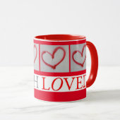 Mug BEAUCOUP AIMÉ - Coeur d'amour des graffitis rouges (Devant droit)