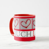 Mug BEAUCOUP AIMÉ - Coeur d'amour des graffitis rouges (Devant gauche)