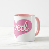 Mug BEAUCOUP AIMÉ - Coeur d'amour rose (Devant droit)