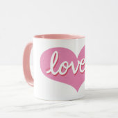 Mug BEAUCOUP AIMÉ - Coeur d'amour rose (Devant gauche)