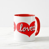 Mug BEAUCOUP AIMÉ - Coeur d'amour rouge- (Devant droit)