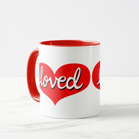 Mug BEAUCOUP AIMÉ - Coeur d'amour rouge- (Devant gauche)