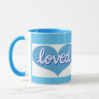 Mug BEAUCOUP AIMÉ - Coeurs d'amour bleu