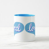 Mug BEAUCOUP AIMÉ - Coeurs d'amour bleu (Centre)