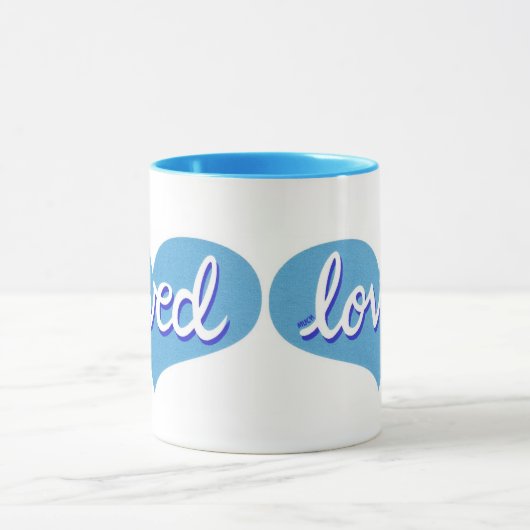 Mug BEAUCOUP AIMÉ - Coeurs d'amour bleu (Centre)