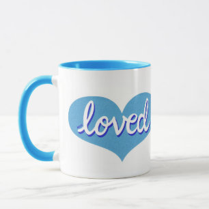 Mug BEAUCOUP AIMÉ - Coeurs d'amour bleu
