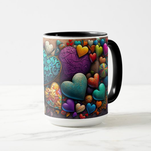 Mug Beaucoup de coeurs (Devant droit)