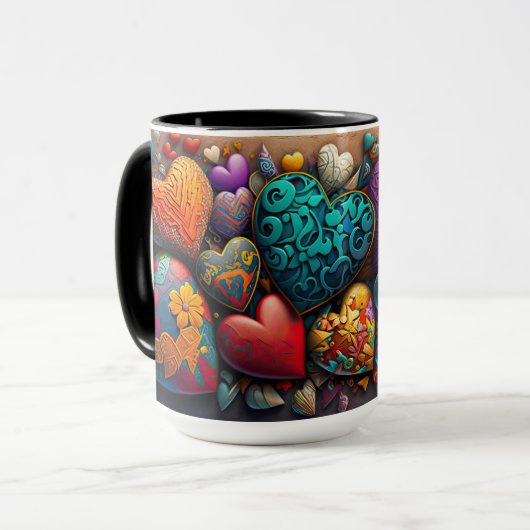 Mug Beaucoup de coeurs (Devant gauche)