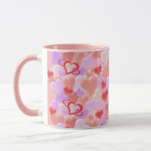 Mug Beaucoup de cœurs en 3D