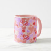 Mug Beaucoup de cœurs en 3D (Devant droit)