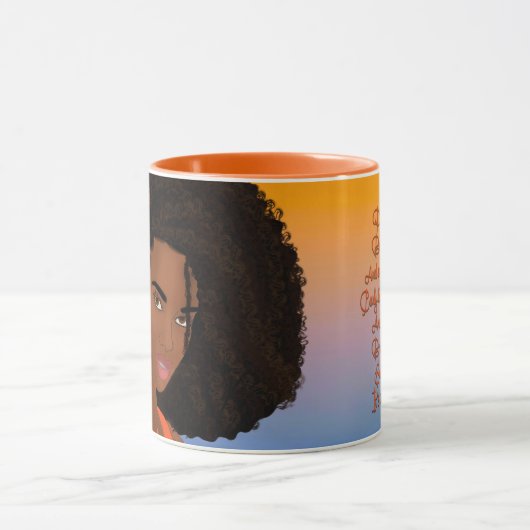 Mug Beauté baisée de soleil avec poème (Centre)