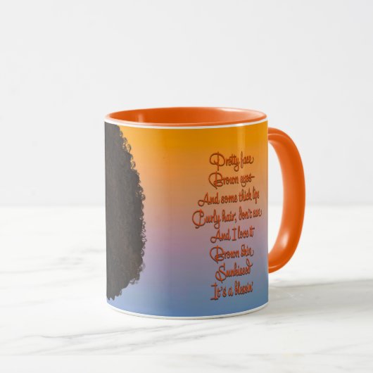 Mug Beauté baisée de soleil avec poème (Devant droit)