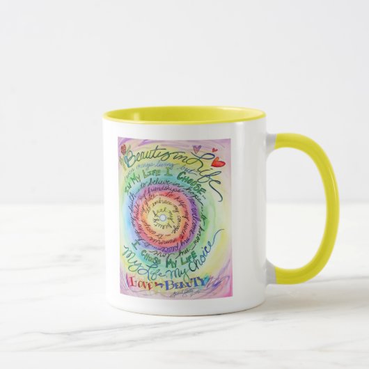 Mug Beauté dans la vie arrondie arc-en-ciel (Droite)
