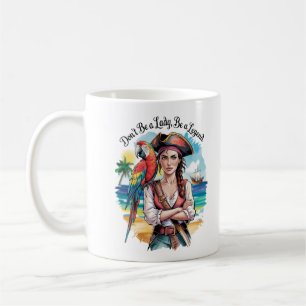 Mug Beauté du boucaner pirate féminin sur le pont