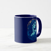 Mug Beauté du crâne Portrait gothique féminin (Devant droit)