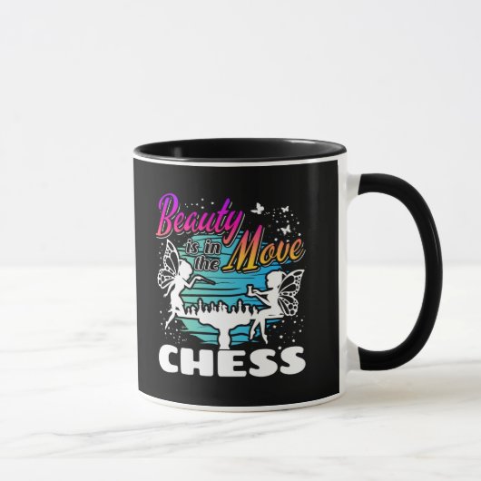 Mug Beauté en mouvement - Filles Joueuse d'échecs (Droite)