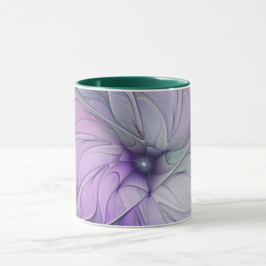 Mug Beauté étonnante Fleur d'art Abstrait fractal mode (Centre)