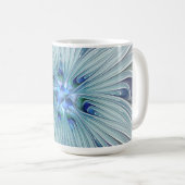 Mug Beauté florale Abstrait Moderne Fleur Pastel Bleu (Devant droit)