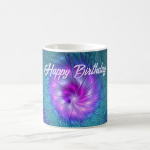Mug Beauté florale abstraite, art fractal coloré de fl