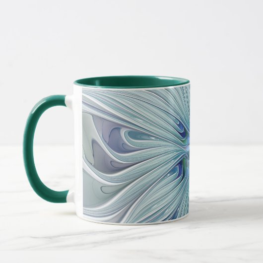 Mug Beauté florale Abstraite moderne Blue Pastel Flowe (Gauche)