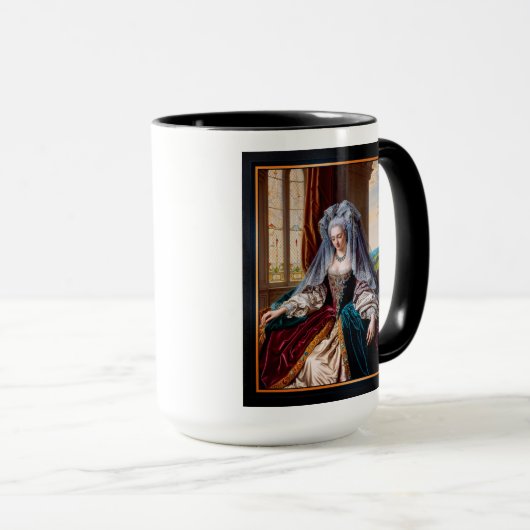 Mug Beauté Intemporelle D'Une Dame Majestueuse Portant (Devant droit)