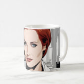 Mug Beauté jeune roussot en bureau (Devant droit)