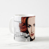 Mug Beauté jeune roussot en bureau (Devant gauche)